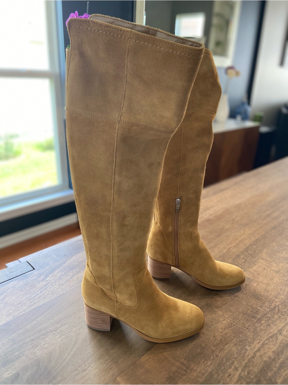 Marc Fisher Tall Suede Over-the-Knee Boots in Camel Brown